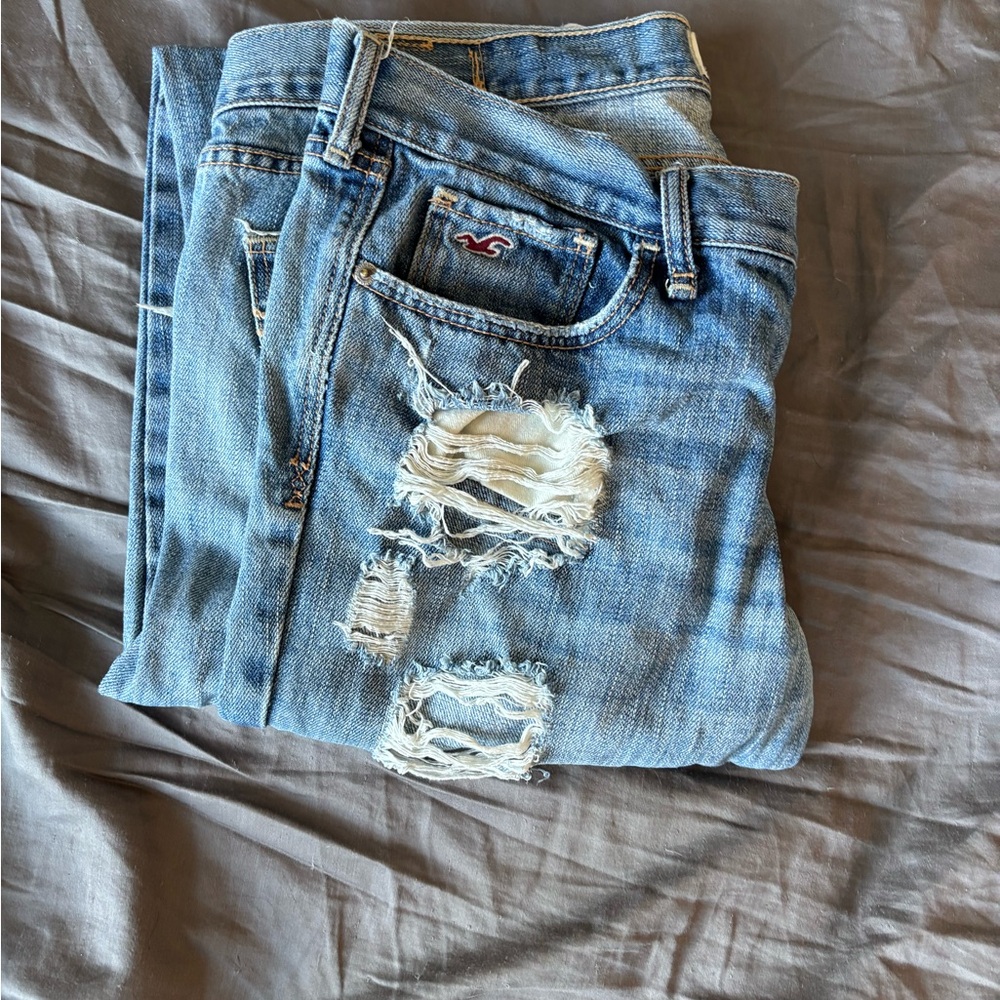 Hollister Medium Blue Ripped Skinny Jeans‎